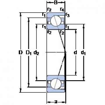 140 mm x 190 mm x 24 mm  SKF 71928 ACD/HCP4A الاتصال الكرات الزاوي