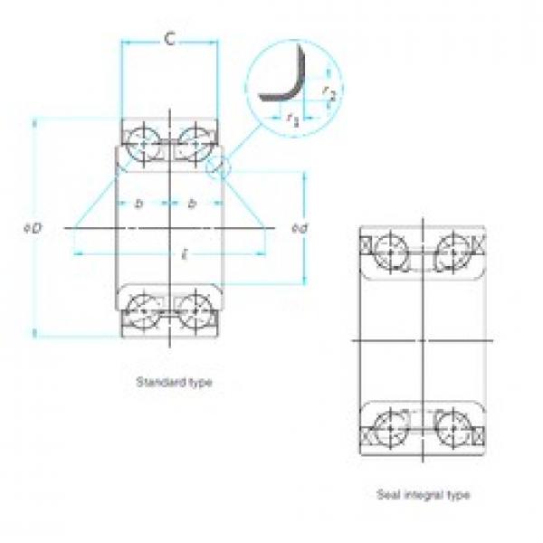 38 mm x 74 mm x 40 mm  NSK 38BWD10B الاتصال الكرات الزاوي #2 image