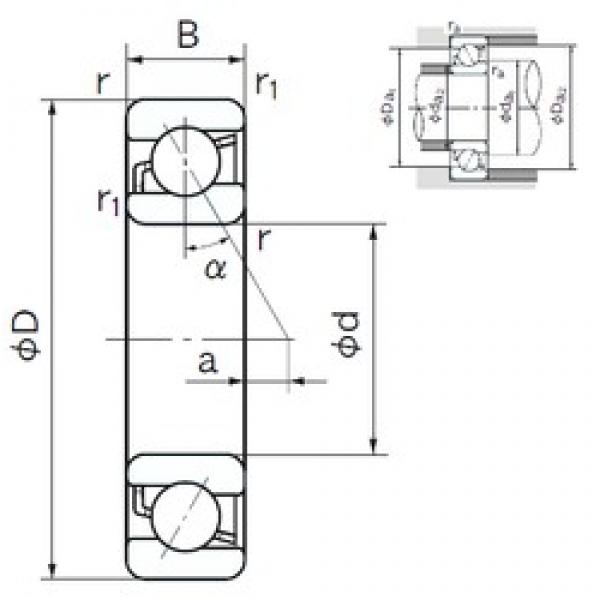 100 mm x 180 mm x 34 mm  NACHI 7220 الاتصال الكرات الزاوي #2 image