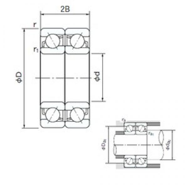 105 mm x 225 mm x 49 mm  NACHI 7321BDF الاتصال الكرات الزاوي #2 image