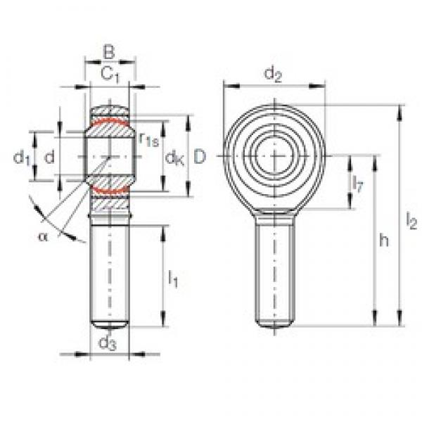 22 mm x 42 mm x 28 mm  INA GAKFR 22 PW محامل عادي #1 image