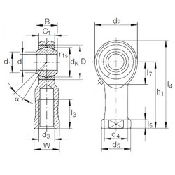 14 mm x 28 mm x 19 mm  INA GIKFR 14 PB محامل عادي #1 image