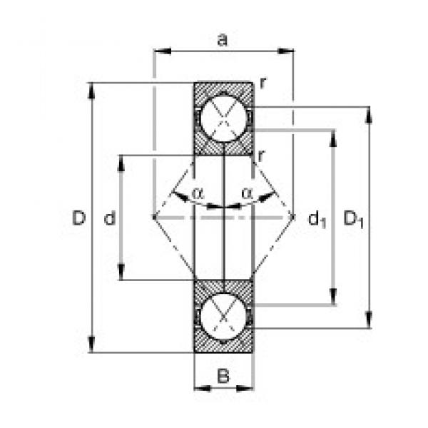 20 mm x 52 mm x 15 mm  FAG QJ304-MPA الاتصال الكرات الزاوي #2 image