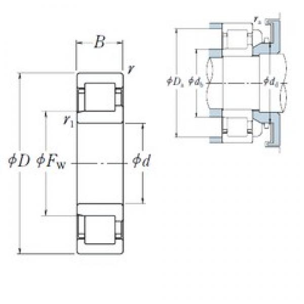 100 mm x 215 mm x 47 mm  NSK NJ 320 محامل أسطوانية #1 image