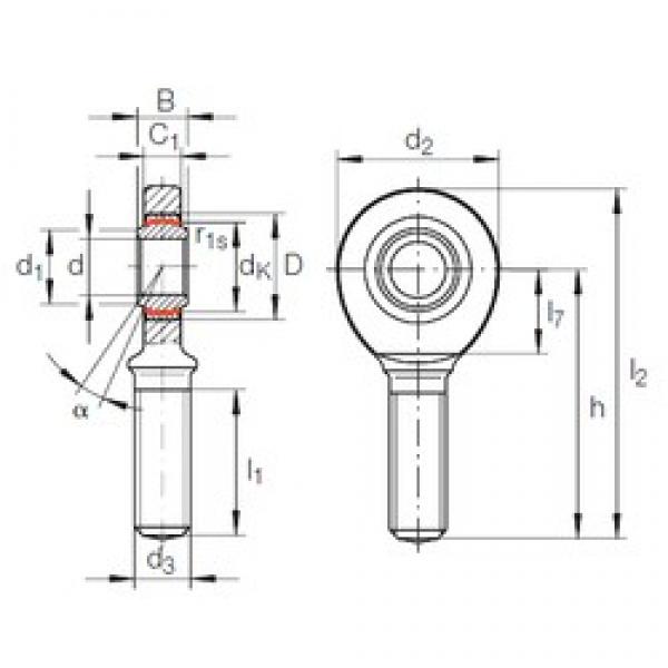 50 mm x 75 mm x 35 mm  INA GAR 50 UK-2RS محامل عادي #1 image