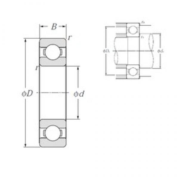 105 mm x 190 mm x 36 mm  NTN 6221 الكرات الأخدود العميق #1 image