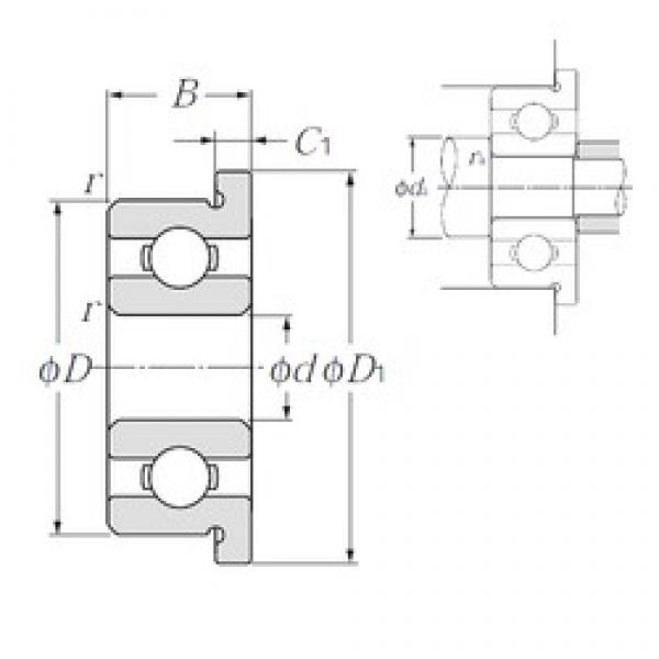 4 mm x 7 mm x 2 mm  NTN FL674A الكرات الأخدود العميق #1 image