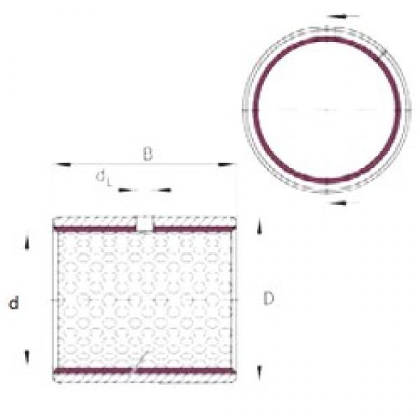 40 mm x 44 mm x 50 mm  INA EGB4050-E50 محامل عادي #1 image