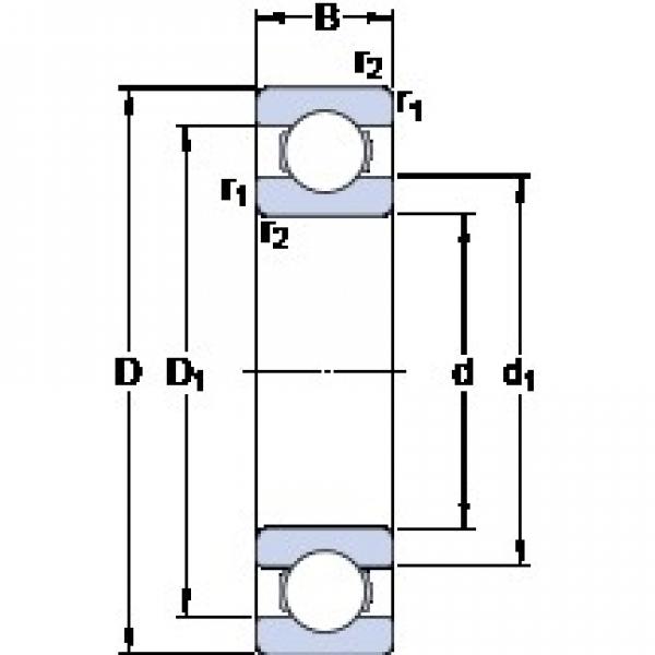 170 mm x 215 mm x 22 mm  SKF 61834 الكرات الأخدود العميق #1 image