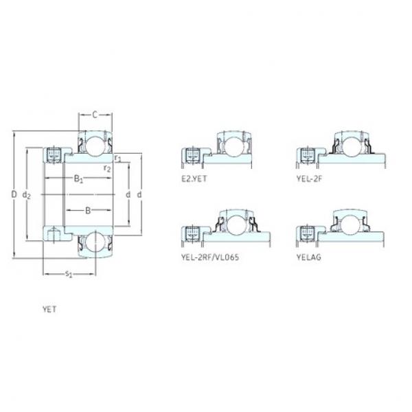 55 mm x 100 mm x 32,6 mm  SKF YET211 الكرات الأخدود العميق #1 image